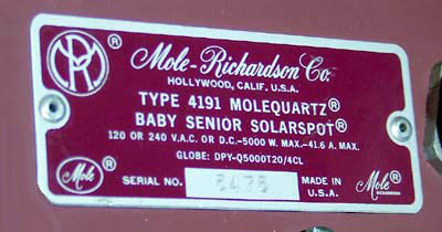 LED Mole Richardson 5K Baby Senior Tungsten Fresnel Lights for Sale